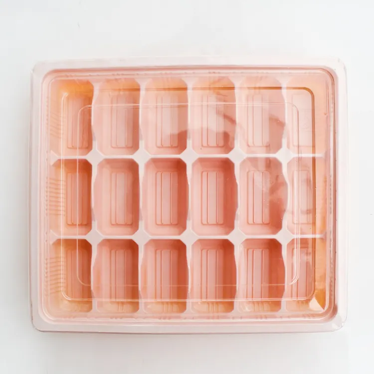 takeaway Rectangular Blister 18 Packs PP Plastic Frozen Dumpling Tray