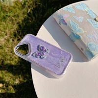 Coque de téléphone antichoc en TPU souple avec motif coquillage et strass papillon style INS pour iPhone 17/18/16 Pro Max