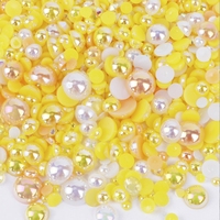 Taille mixte 3-10mm semi-ronde en plastique imitation perle diamant 50G pour la décoration des ongles résine Patch perles bijoux à bricoler soi-même accessoires