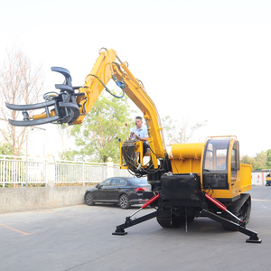 Fabrikpreis 8 Tonnen Hydraulischer Raupendumper Heimgebrauch Gummiketten-<span class=keywords><strong>Dumper</strong></span> Garten-Raupentransporter mit Holzgreifer - Product Image 1