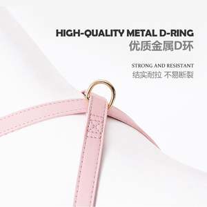 Customized Personalized Vegan Leather <b>Dog</b> <b>Harness</b> Set Adjustable Manufacture Designer Fancy Pet Chest Leash for <b>Puppy</b> Wholesale - Product Image 6