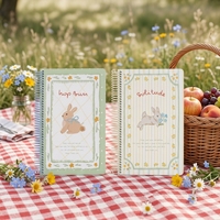 Cuaderno con diseño de conejito juguetón de granja, con páginas interiores coloridas y encuadernación en espiral resistente, un regalo encantador y adorable