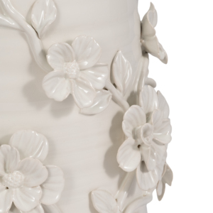 Vaso conico in ceramica con decorazioni floreali in rilievo per l'arredamento della casa - Product Image 5