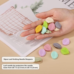Cute Leaf Needle Point Protector 8 Colors Stitch Tip Covers Silicone Needle End Caps <b>Sewing</b> Quilting <b>Sewing</b> Accessories - Product Image 5