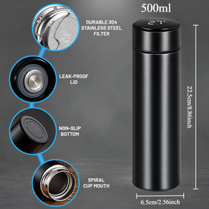 Termo Inteligente de 500 ml, Botella de Agua de Acero Inoxidable, Taza de Viaje con Pantalla de Temperatura, Taza de Café Aislada al Vacío, Regalo de Navidad - Product Image 3
