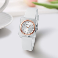 Reloj de Cuarzo Cuadrado Transparente NYY para Mujer, Correa de Silicona Suave, Color Caramelo, Reloj de Pulsera Diario para Estudiantes