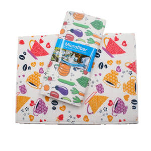 Toalla de poliéster de microfibra personalizada, paño de cocina liso, nórdico, turco, a cuadros, Dobby, color blanco y negro - Product Image 2