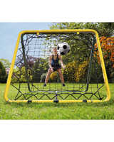 But de football portable pliable FORTUNE LAND, cadre en acier et aluminium, filet de rebond 75x75cm pour enfants et adultes, utilisation en extérieur, logo personnalisé