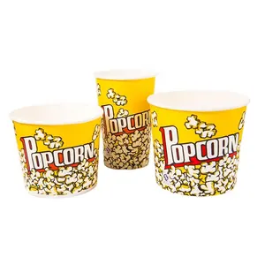 Diskon Besar Grosir Price32oz 64Oz 85Oz 120Oz 130Oz 170Oz Kertas Popcorn Kosong Daur Ulang Besar Sekali Pakai Ember/Tub Popcorn