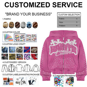 2025 nuovo Street Wear con toppe personalizzate e ricami tagliati <span class=keywords><strong>oversize</strong></span> con Zip su Set da jogging da <span class=keywords><strong>donna</strong></span> - Product Image 4