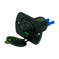 Chargeur USB double port 12V-24V 3.1A pour voiture, bus, bateau, camion, camping-car avec couvercle et prise allume-cigare, charge rapide