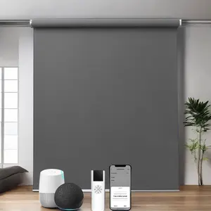 Gran oferta, persianas enrollables opacas motorizadas compatibles con Alexa, persianas de ventana internas inteligentes modernas, impermeables para privacidad