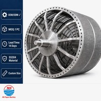 Cylindre de machine à papier en fil d'acier inoxydable SS304, léger (30 % moins de poids), faible consommation d'énergie, OEM, sur mesure, export
