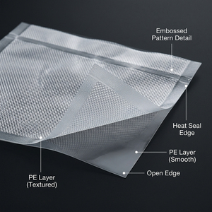 Food Grade Transparent Embossed PE Plastic Vacuum Packaging Bag with Heat Seal for Meat and Vegetable Storage - Product Image 4