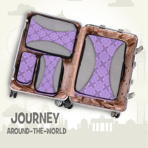 Sac de rangement de voyage portable en polyester à motif floral hawaïen personnalisé, avec fermeture éclair, pour bagages à main et cubes de rangement compressibles - Product Image 5