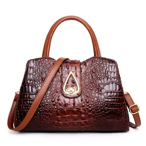 JIANUO woman designer bags woman alligator bag crocodile skin leather bag