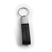 Porte-clés en cuir de luxe avec logo personnalisé gravé en relief, fermé par métal