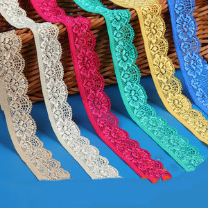 ผ้าลูกไม้ยืดหลากสีอุปกรณ์เสริมงานประดิษฐ์ทำมือชุดเดรสผ้า<span class=keywords><strong>กระโปรง</strong></span>ตัดขอบวัสดุสีดำและสีขาวที่<span class=keywords><strong>แคบ</strong></span> - Product Image 4