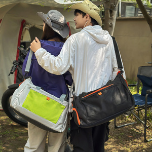 Outdoor Color Contrast Tote <b>Bag</b> <b>Large</b> Capacity Waterproof Shoulder <b>Bag</b> Multifunctional Camping Cycling Travel Crossbody <b>Bag</b> - Product Image 3