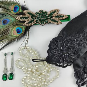 Bán buôn lông 1920S cái mỏ Headband 20S tuyệt vời <span class=keywords><strong>Gatsby</strong></span> headpiece Headband cái mỏ <span class=keywords><strong>Gatsby</strong></span> Phụ kiện tóc - Product Image 1