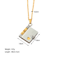 YW acier inoxydable Couple lettre enveloppe coeur médaillon pendentif collier ouverture fermeture livre charme clavicule chaîne femmes bijoux