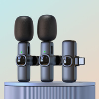 Nouveau microphone cravate sans fil J3, mini, conception un émetteur deux récepteurs, pour diffusion en direct transfrontalière, réduction du bruit, 20Hz-20KHz, lumières LED