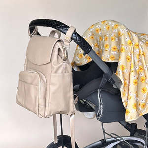 Sac à dos à langer tendance 2026 en cuir PU haut de gamme, imperméable, avec poche isotherme, grande capacité, pour <span class=keywords><strong>maternité</strong></span> et soins de bébé - Product Image 2