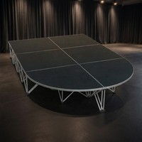 Plataforma de Escenario para DJ de Aluminio de 4x4 pies, Forma Cuadrada, Portátil, de Madera Contrachapada, para Eventos y Conciertos