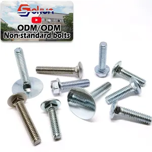 DIN 603 Stainless Steel Zinc Plated Square Neck Carriage Bolts Flat Head Bucket Coach Bolt