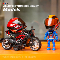 Jouets en métal moulé sous pression en gros, modèles de casques de motocyclistes, version Q, jouets de transport en métal moulé sous pression pour enfants