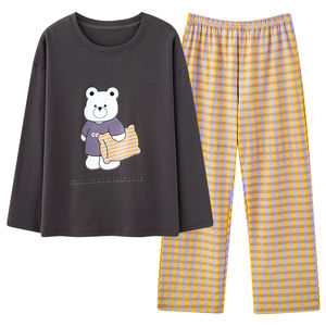 Set di pigiami in puro cotone per la casa stampa digitale pigiama mujer da donna tute da <span class=keywords><strong>notte</strong></span> lunghe taglie forti pij camicia da <span class=keywords><strong>notte</strong></span> originale da donna - Product Image 3