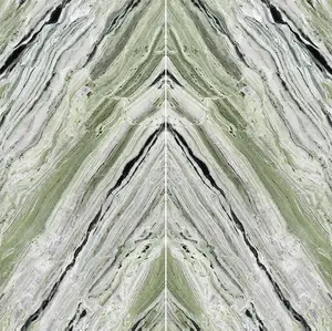 Batu YD marmer giok dingin ubin hijau porselen batu disinter dipoles lempengan mengkilap