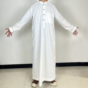 Dernière collection : Kurta blanc pour homme, <span class=keywords><strong>style</strong></span> marocain, tissu anti-statique, Jalabiya arabe <span class=keywords><strong>Khaleeji</strong></span>, pyjama, design arabe pour homme - Product Image 4