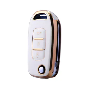 Tpu car key car case cover for renault kadjar 3 button floding key case cover shell