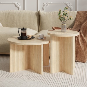 Hiện đại rãnh gỗ đồ nội thất phòng khách Vòng làm tổ Bàn cà phê thiết lập, tổ của bảng - Product Image 1