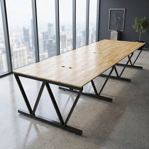 HBVC013-VConcept Modular Freestanding 3D Minimalist Design 6-Person 360x120 Cluster Workstation Iron Foot Assembly - Product Image 3