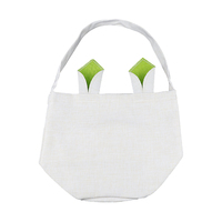 Vente en gros Cadeaux de Pâques pour enfants Sac à bonbons vierge par sublimation Seau à oeufs en coton et lin personnalisé Panier de Pâques pour presse à chaud