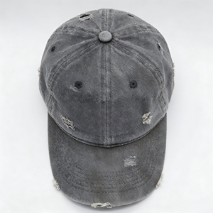 Gorra <span class=keywords><strong>de</strong></span> Béisbol <span class=keywords><strong>de</strong></span> 6 Paneles <span class=keywords><strong>de</strong></span> Algodón Velour Desgastado, Estilo Dad Hat, Color Sólido, con Logotipo Bordado, para Uso Diario, Formal y <span class=keywords><strong>de</strong></span> Ocio - Product Image 2