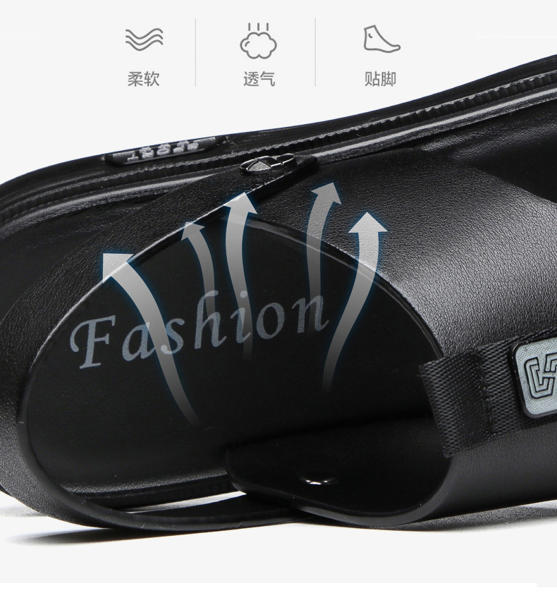Summer Beach Sandals Slippers for Men Leather PU Casual Sandal Slippers