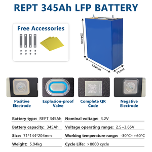 EU STOCK REPT 345Ah LiFePO4 Batterij +Isolatieplaat+M6 Stiften+8000 Cycli + Gratis Busbars+<span class=keywords><strong>3</strong></span>~5 Dagen DDP Levering - Product Image 3