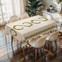 Nappe carrée en PVC brun clair RNPT, gaufrée, douce, anti-rayures, housse de table en plastique pour les fêtes et les vacances