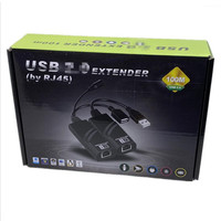 Penerima pemancar USB 2.0 extender, melalui cat5e RJ45 hingga 100 meter melalui jaringan Lan kabel USB balun booster USB ke RJ45
