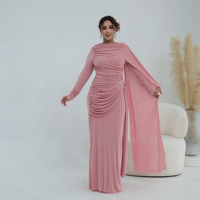Robe Abaya asymétrique drapée tendance 2026 pour femme, tenue décontractée islamique pour femme musulmane, vêtements quotidiens et de soirée pour femme