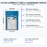 Tuya CB3S Modul Wi-Fi Dual-Mode Daya Rendah dengan Chipset BK7231N untuk Soket Pintar dan Lampu Pintar