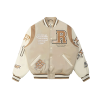 Blouson Oem personnalisé en chenille avec broderie du logo universitaire Letterman veste Hip Hop Streetwear blouson d'aviateur à boutons vintage en cuir pour hommes