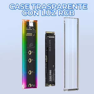 เคสคอมพิวเตอร์ ELE-GATE โปร่งใส พร้อมไฟ RGB สำหรับเล่นเกม รองรับขนาด 2230 2242 2260 2280 - Product Image 4