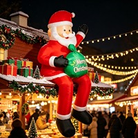 Décorations de Noël gonflables classiques de 8 pieds avec Père Noël et lumières LED, pour intérieur/extérieur, jardin, cour, style enfantin avec sac