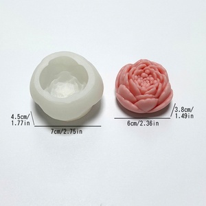 Moule en silicone 3D DIY pour bougie en résine florale, pivoine, pour décoration intérieure, moule à bougie parfumée, vente en gros - Product Image 6