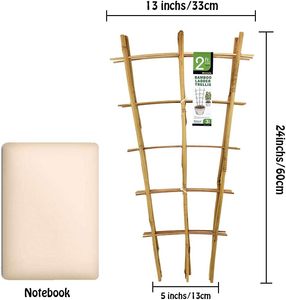 Treillis en bambou naturel pour plantes grimpantes - Support miniature de 60 cm pour plantes en <span class=keywords><strong>pot</strong></span>, vigne, lierre et fleurs - Product Image 2