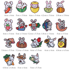 Giá bán buôn đáng yêu sắt trên tự dính ủng hộ thêu phim hoạt hình thỏ các bản vá lỗi cho quần áo túi hat - Product Image 2